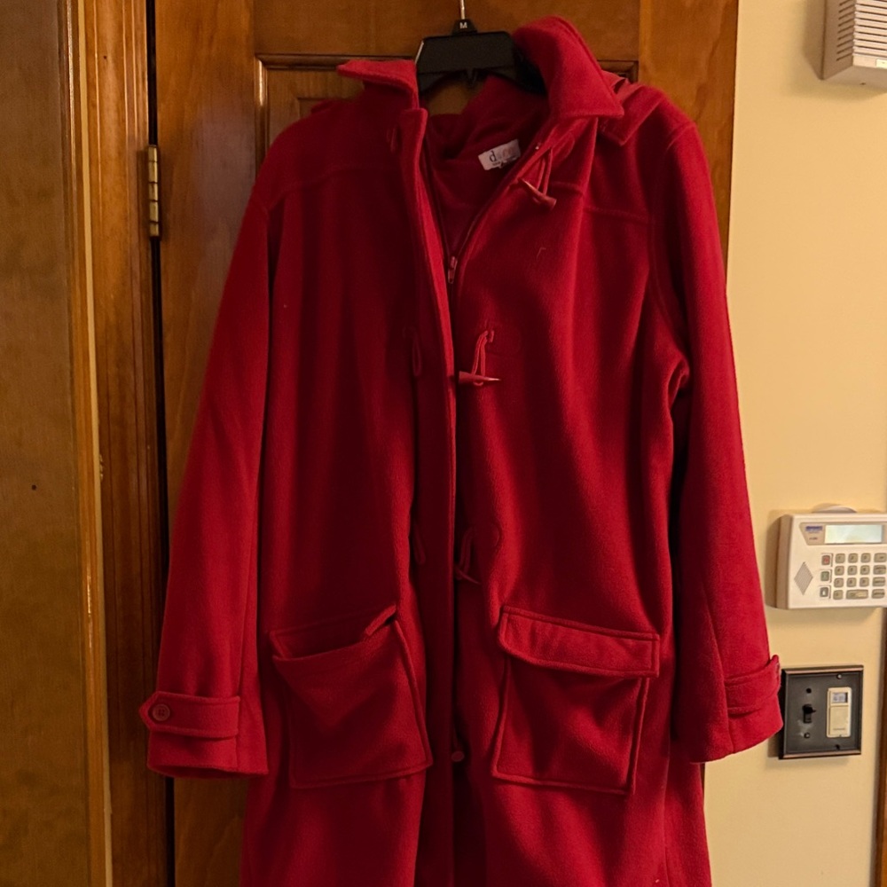 Denim&Co Red Pea Coat